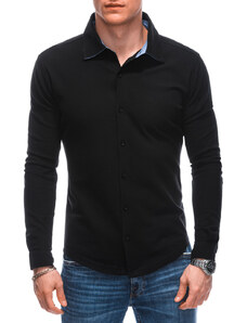EDOTI Pánská košile s dlouhým rukávem 523K - černá