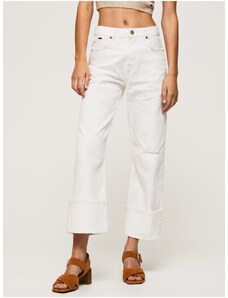 Bílé dámské straight fit džíny Pepe Jeans - Dámské