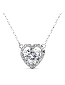 Emporial stříbrný pozlacený náhrdelník Srdce s drahokamem moissanitem MP013