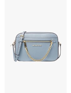 Michael Kors Jet set item crossbody chain kožená pale blue dámská kabelka