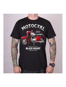 Motorkářské triko Black heart MOTOCYKL PANELKA