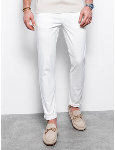 Ombre Clothing Pánské chino kalhoty - bílá P894