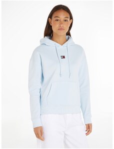 Tommy Hilfiger Světle modrá dámská mikina Tommy Jeans Badge Hoodie - Dámské