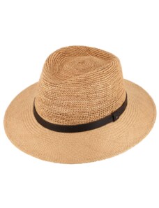 Fiebig Letní slaměný klobouk Fedora - ručně pletený - Ekvádorská panama - Traveller "Crochet"