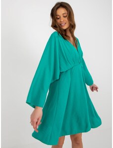 ITALY MODA Elegantné tyrkysové šaty pre ženy s dlhým rukávom