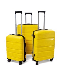Rogal Žlutá sada 3 luxusních skořepinových kufrů "Royal" - vel. M, L, XL