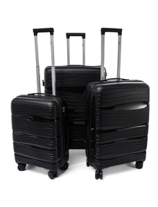 Rogal Černá sada 3 luxusních skořepinových kufrů "Royal" - vel. M, L, XL
