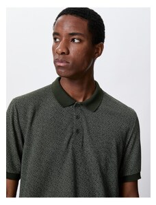 Koton Knoflíkové Slim Fit vzorované polo tričko s krátkým rukávem