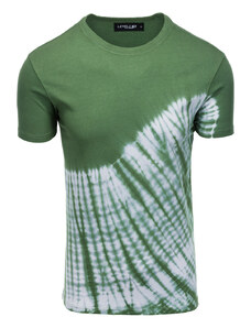 Ombre Clothing Pánské bavlněné tričko TIE DYE - zelené V3 S1617