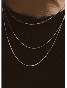 NO MORE NO MORE Triple Layers Necklace Silver