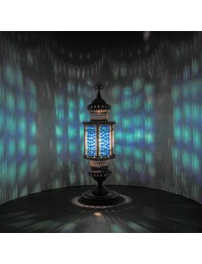 Krásy Orientu Orientální skleněná mozaiková stolní lucerna Malika - velikost 1