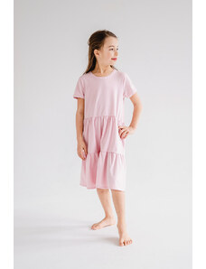 MALLER Dětské letní tričkové šaty BASIC růžové - 110/116