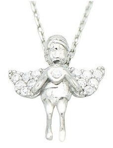 Pfleger Stříbrný přívěšek rhodiovaný andělíček včetně řetízku