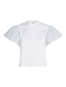 TRIČKO KARL LAGERFELD RUFFLED SLV FABRIC MIX T-SHIRT