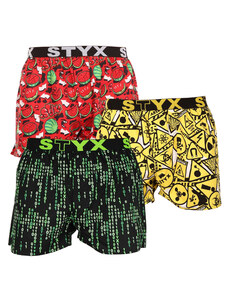 3PACK pánské trenky Styx art sportovní guma vícebarevné (3B11290)