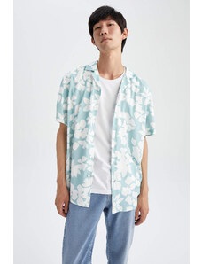 DEFACTO Regular Fit viscose Printed Short Sleeve Shirt