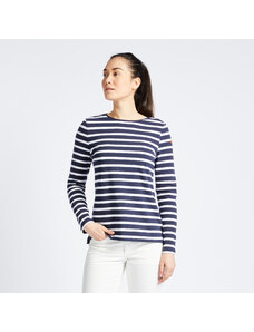 TRIBORD Dámské tričko s dlouhým rukávem na jachting Sailing 100 modro-bílé
