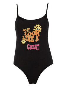 DEFACTO Regular Fit Slogan Swimsuit