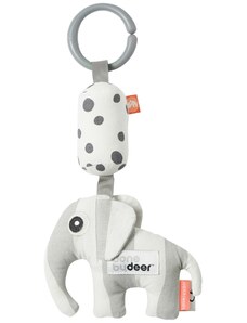 Šedo-bílá látková hračka na kočárek Done by Deer Elphee 26 cm