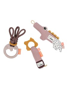 Set tří růžových dětských hraček Done by Deer Tiny