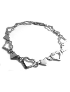 Steel Jewelry Náramek srdíčka z chirurgické oceli NR150229