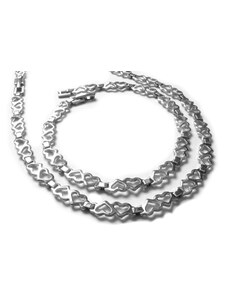 Steel Jewelry Set řetízek a náramek srdičkový z chirurgické oceli SET140901