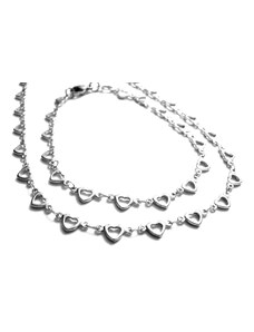 Steel Jewelry Set řetízek a náramek srdičkový z chirurgické oceli SET090471