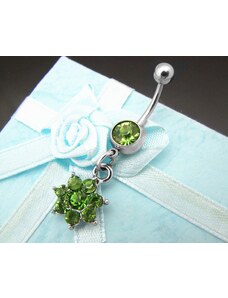 Steel Jewelry Piercing zelená kytička z chirurgické oceli PR130133