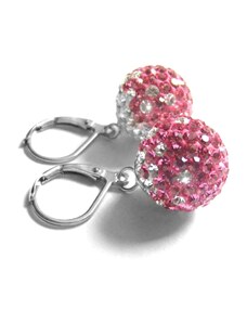 Steel Jewelry Náušnice růžové koule 14 mm NS090344