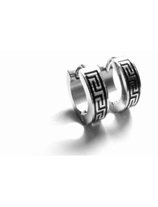 Steel Jewelry náušnice kroužky s řeckým vzorem z chirurgické oceli NS090346