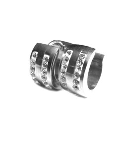 Steel Jewelry Náušnice krystalkové kroužky z chirurgické oceli NS151203