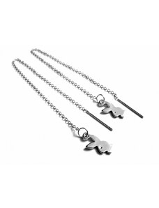 Steel Jewelry Náušnice provlékací playboy z chirurgické oceli NS130142