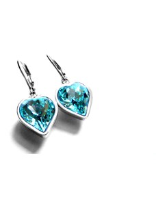 Steel Jewelry Náušnice tyrkysové srdce z chirurgické oceli NS150910