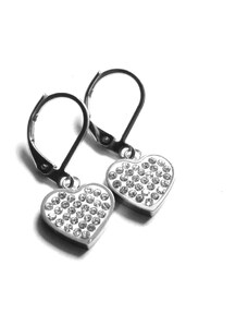 Steel Jewelry Náušnice srdce z chirurgické oceli NS151102