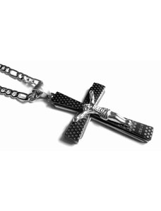 Steel Jewelry Náhrdelník kříž s Ježíšem z chirurgické oceli NH140118