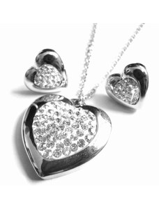 Steel Jewelry Set náhrdelník a náušnice srdce z chirurgické oceli SET151105