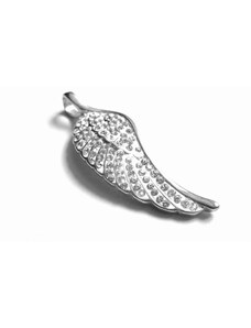 Steel Jewelry Přívěsek andělské křídlo s krystalky z chirurgické oceli PR606015