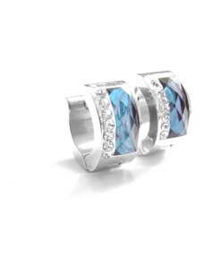 Steel Jewelry Náušnice modré kroužky z chirurgické oceli NS140216