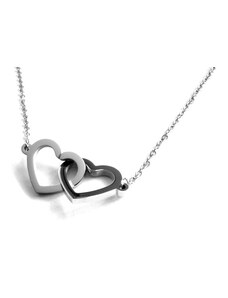 Steel Jewelry Náhrdelník propojené srdce z chirurgické oceli NH090375
