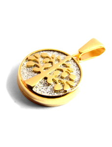 Steel Jewelry Přívěsek zlatý strom života z chirurgické oceli PR500436
