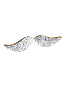 Steel Jewelry Náušnice andělská křídla gold z chirurgické oceli NS171107