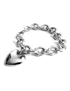 Steel Jewelry Náramek s přívěskem srdce z chirurgické oceli NR130191