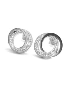 Steel Jewelry Náušnice propojené kroužky z chirurgické oceli NS111121