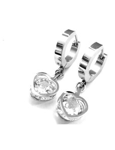 Steel Jewelry Náušnice srdce z chirurgické oceli NS150312