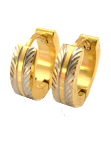 Steel Jewelry Náušnice kroužky gold z chirurgické oceli NS130189