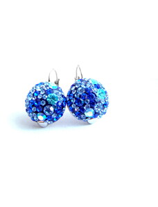 Steel Jewelry Náušnice modré krystalky z chirurgické oceli NS090380
