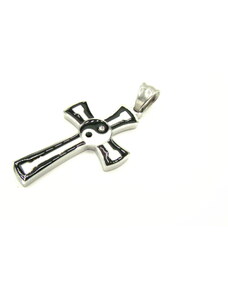 Steel Jewelry Přívěsek kříž s jing jang z chirurgické oceli PR220116
