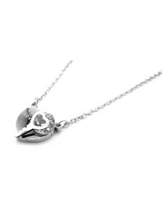 Steel Jewelry Náhrdelník srdce a klíč z chirurgické oceli NH220154
