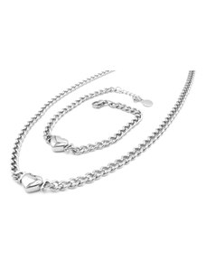Steel Jewelry Set náhrdelník a náramek srdce z chirurgické oceli SET220166