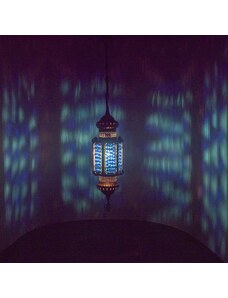 Krásy Orientu Orientální skleněná mozaiková visací lucerna Malika - velikost 1
